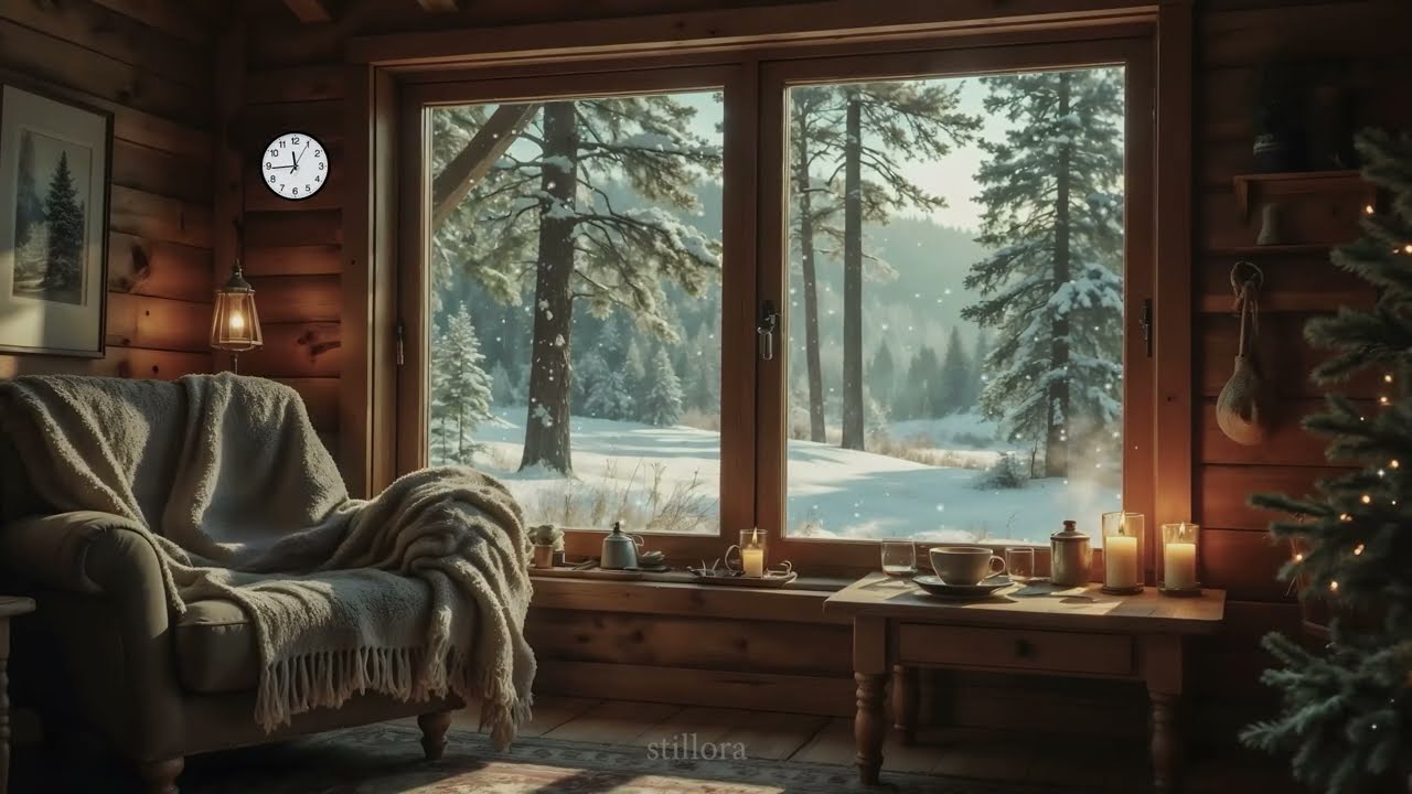 Warm Cabin, Cold Winter Forest ❄️ Cozy Ambience