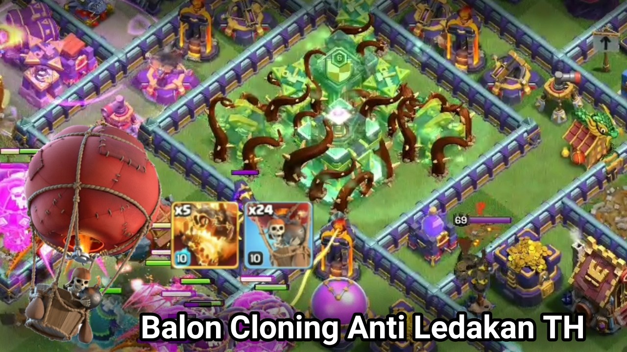 Combo Push Trophy TH15 Pakai Naga Super + Balon Cloning | Clash Of Clans Gameplay