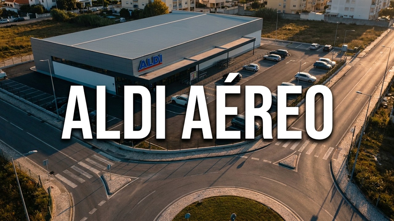 Vista a&eacute;rea do Aldi no Laranjeiro com voo de Drone programado
