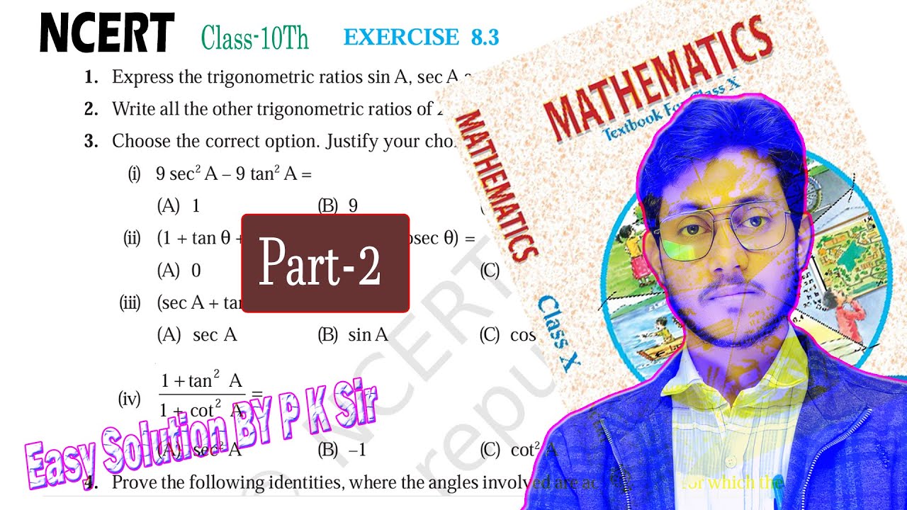 NCERT Class-10th Trigonometry Ex-8.3 Soln || part-2 || Solution 8.3 class-10th maths || #10th_maths