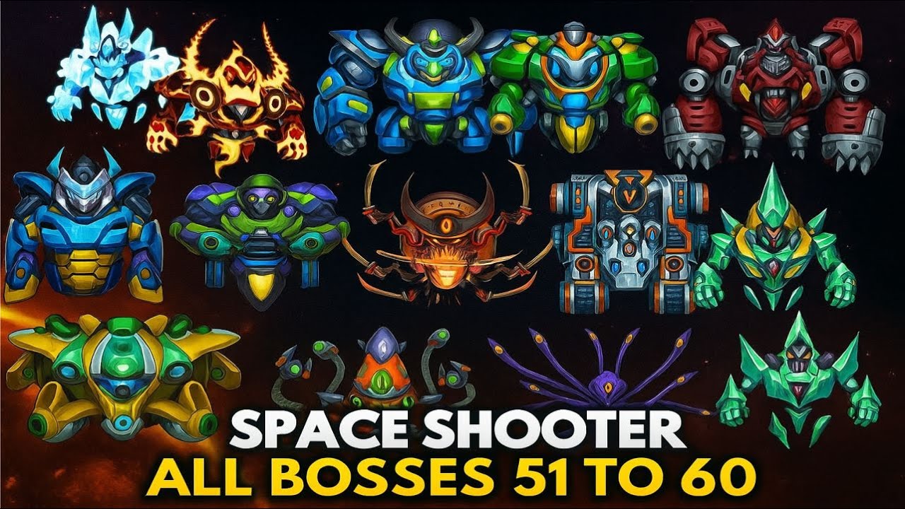 Space Shooter | All Bosses51 52 53 54 55 56 57 58 59 60 | Galaxy Attack World Bosses