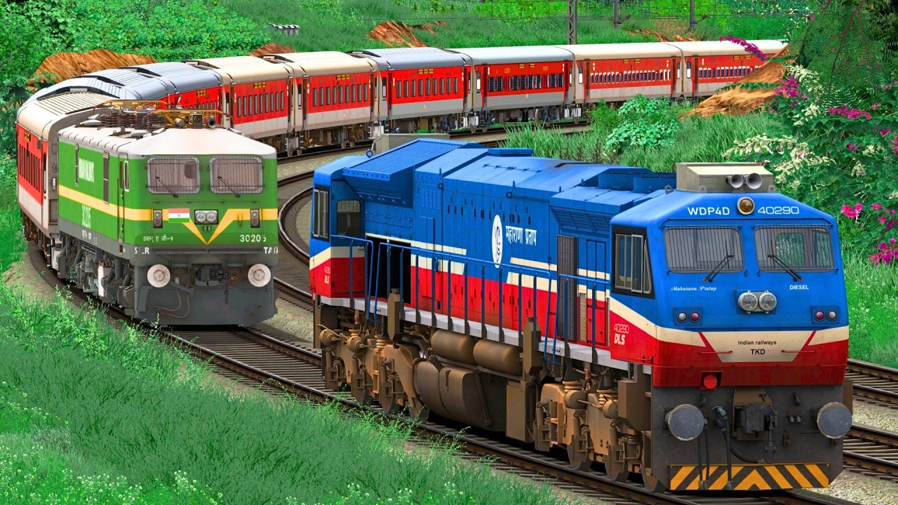 WAG9 to WDP4D LHB TRAIN LOCOMOTIVE CHANGE | BUMPY RAILROAD | Train Simulator | Railwork | NTG GAMING