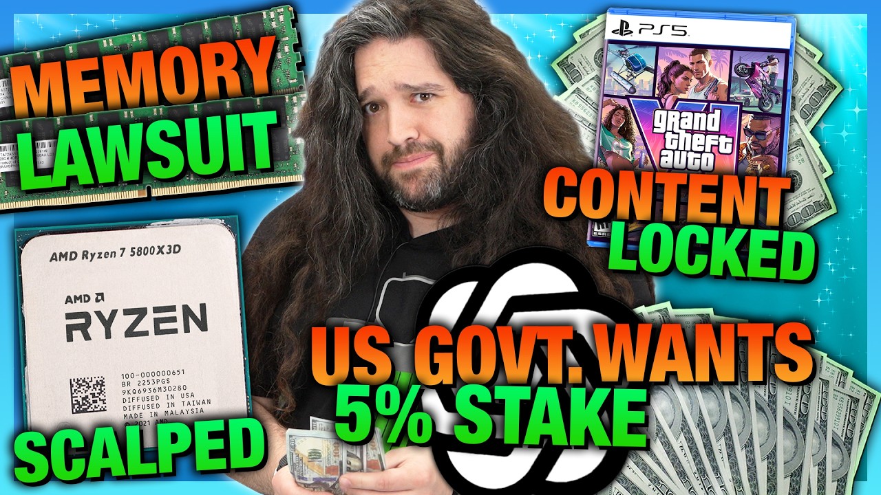 HW News - DRAM Antitrust Lawsuit, ID Verification, USA Wants 5% of OpenAI, Sony Drops Discs