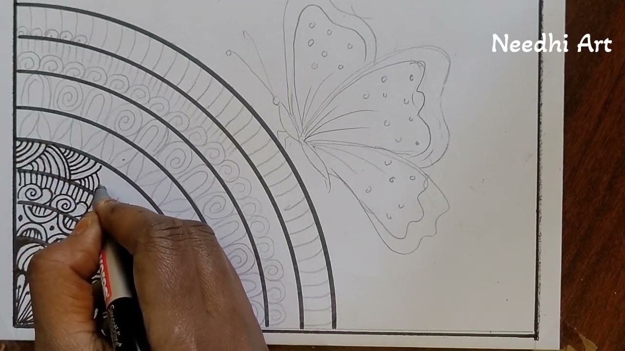 How to draw  butterfly 🦋 mandala art- easy butterfly mandala art 