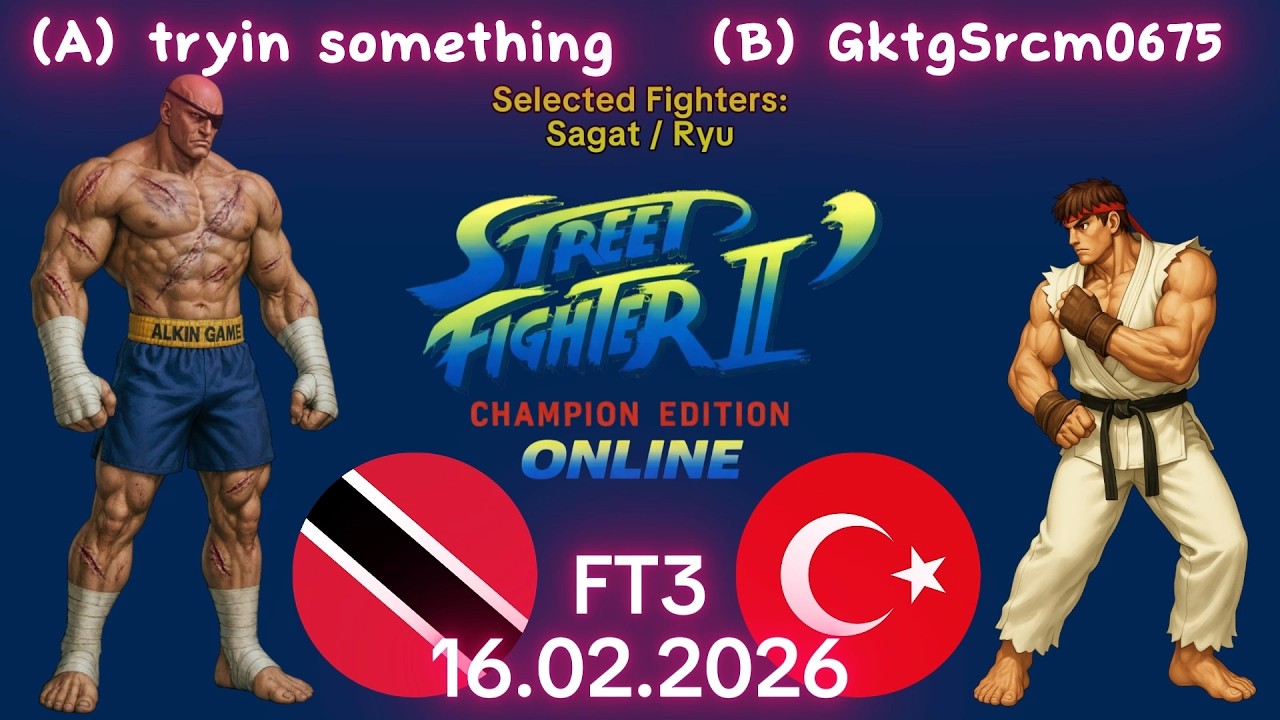 tryin something VS. GktgSrcm0675 - ONLINE MATCH! - Street Fighter II' C.E. - FT3 - 16.02.2026