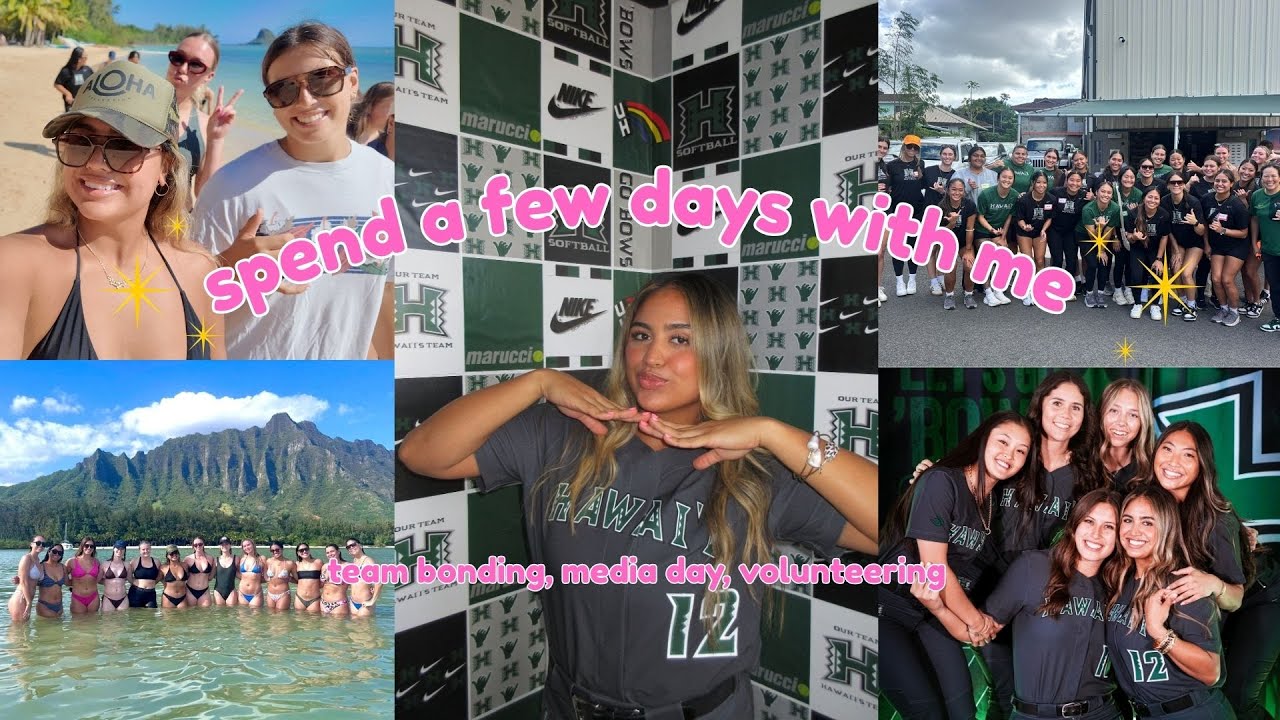 SPEND A WEEK WITH HAWAIʻI SOFTBALL  ˗ˋˏ ♡ ˎˊ˗ | *team bonding, media day bts, volunteering*