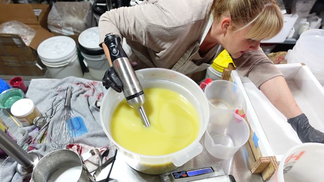 Evergreen and Apple Goat Milk Tallow Soap | Cold Process Soap Making