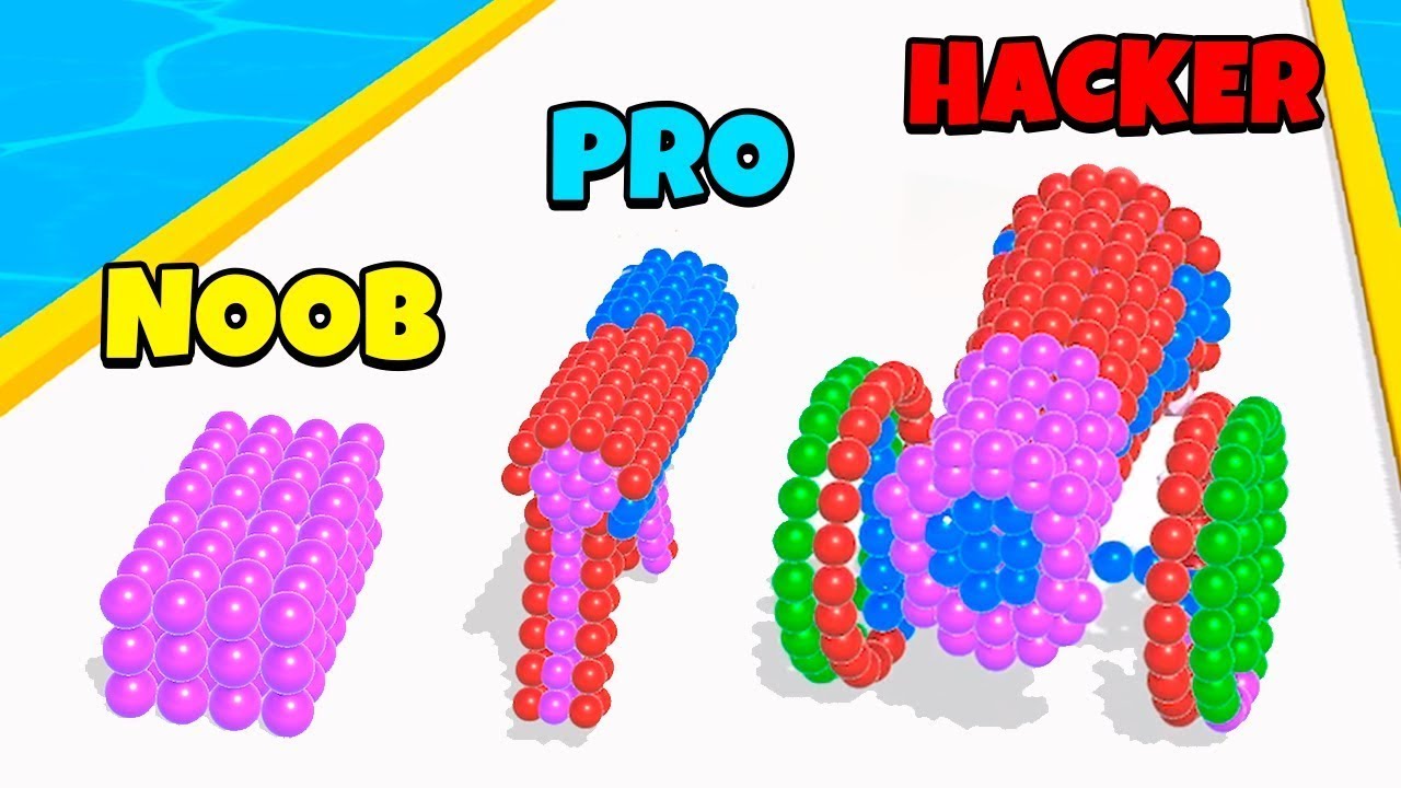 NOOB vs PRO vs HACKER w MAGNET BALLS RUN