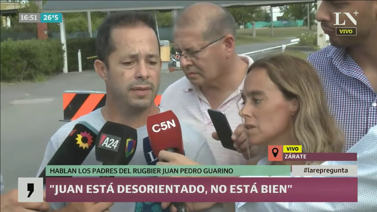 Hablan los padres del rugbier Juan Pedro Guarino