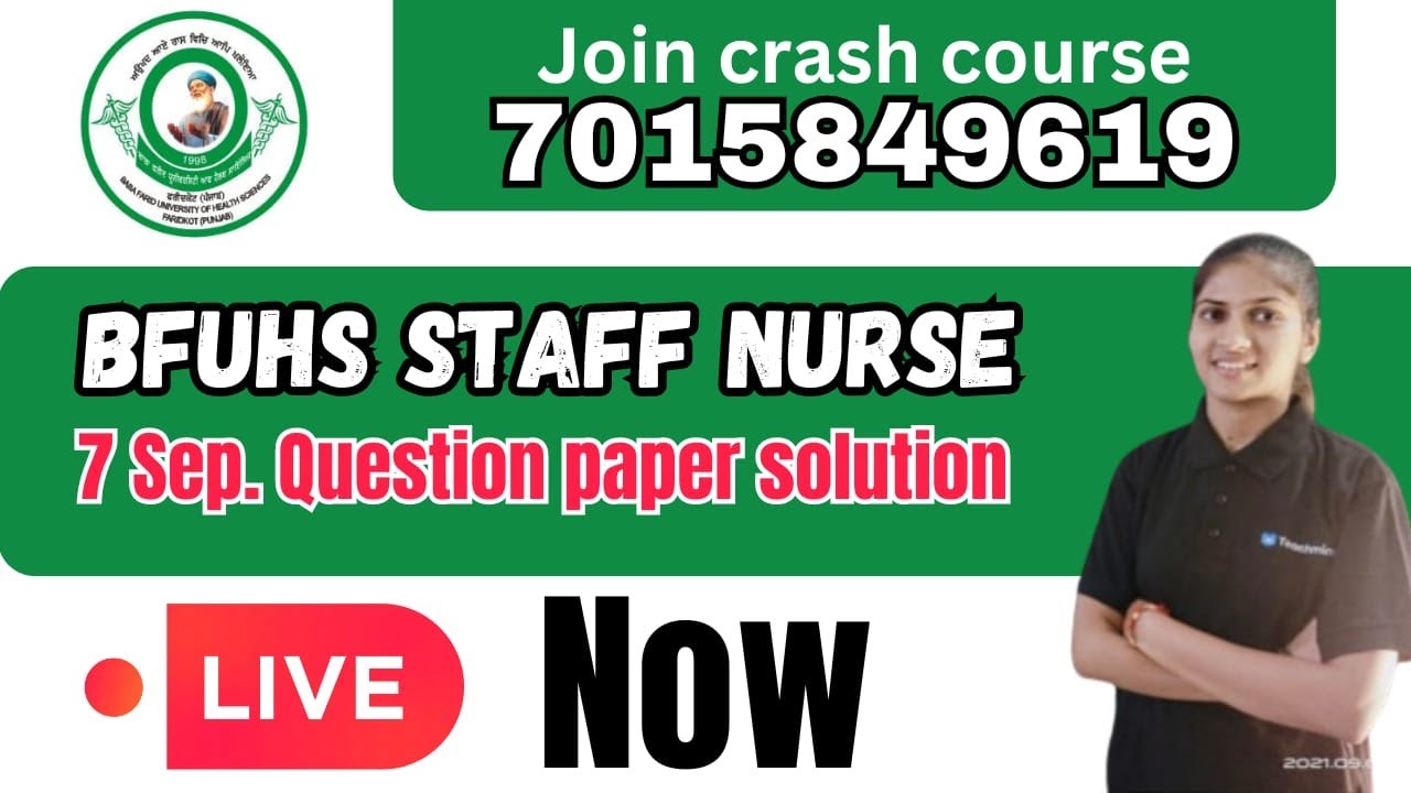 BFUHS Staff nurse / MOST IMPORTANT MCQ DAILY /SURE SELECTION7015849619 #bfuhsrecruitment2024