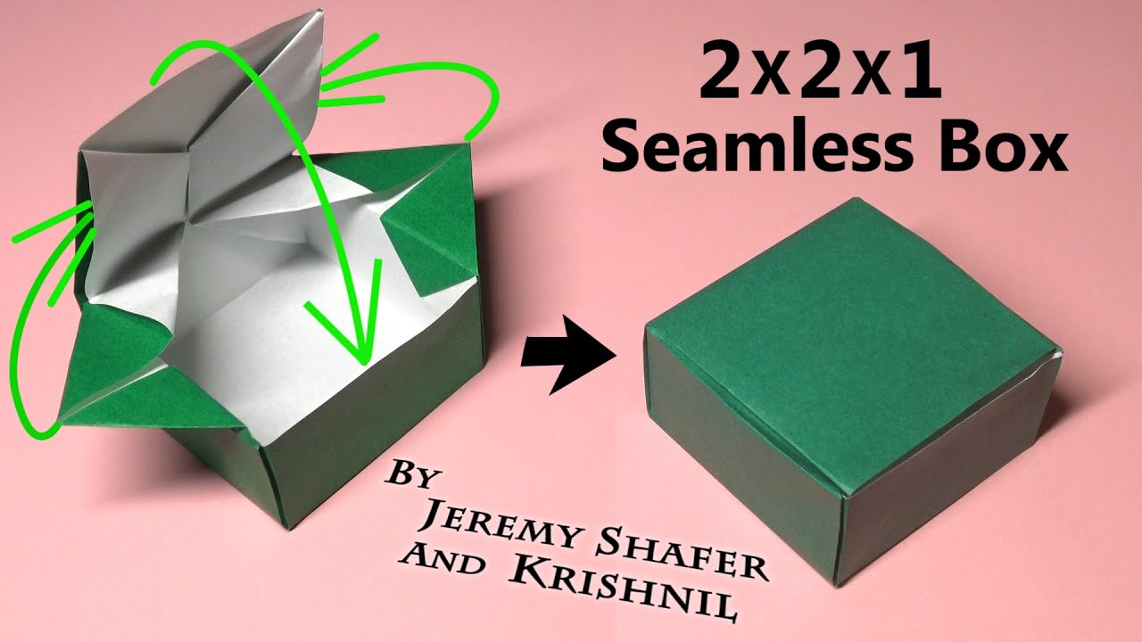 Origami 2X2X1 Seamless Box with a Lid that Locks!