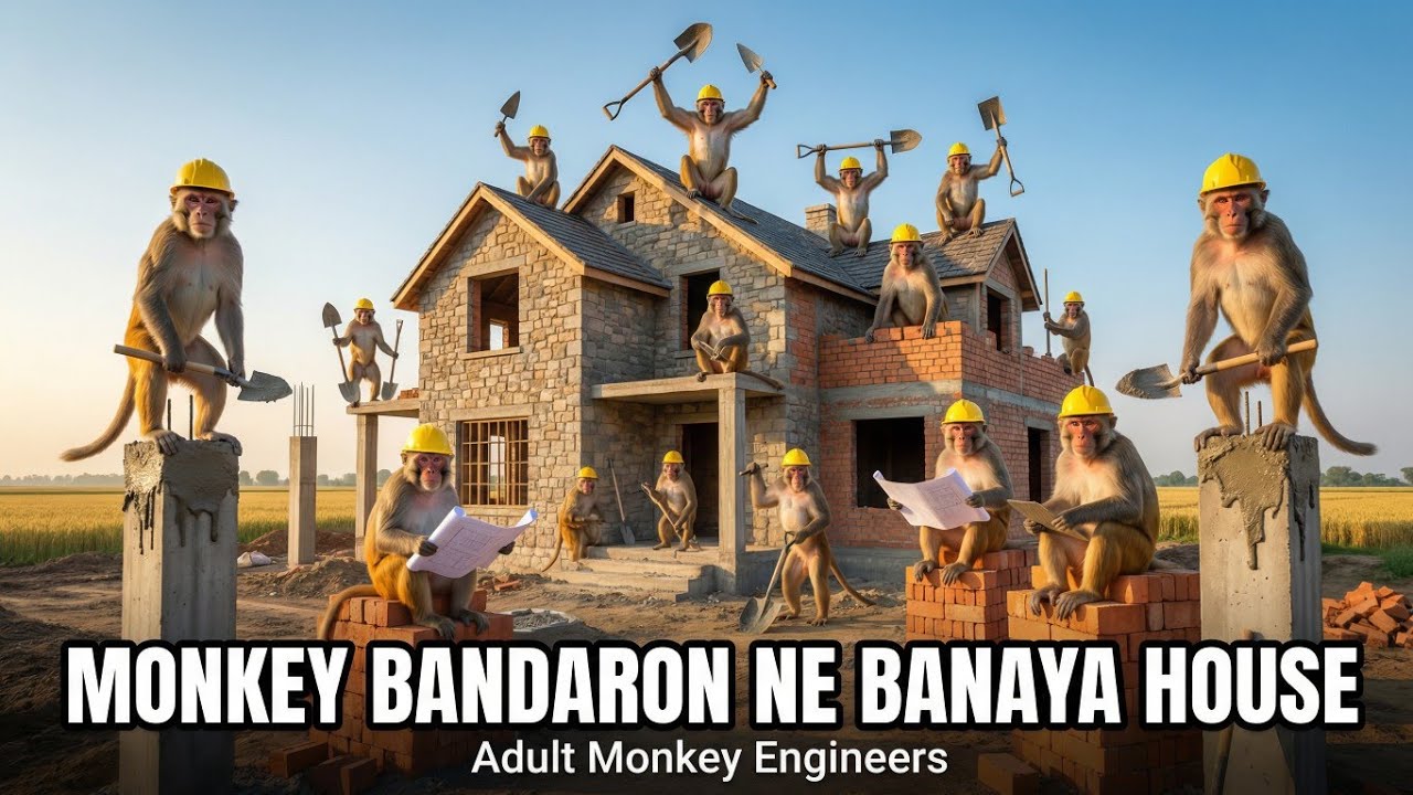 बंदरों ने बनाया जंगल में घर#‎monkeyconstruction#oraçaoforte 