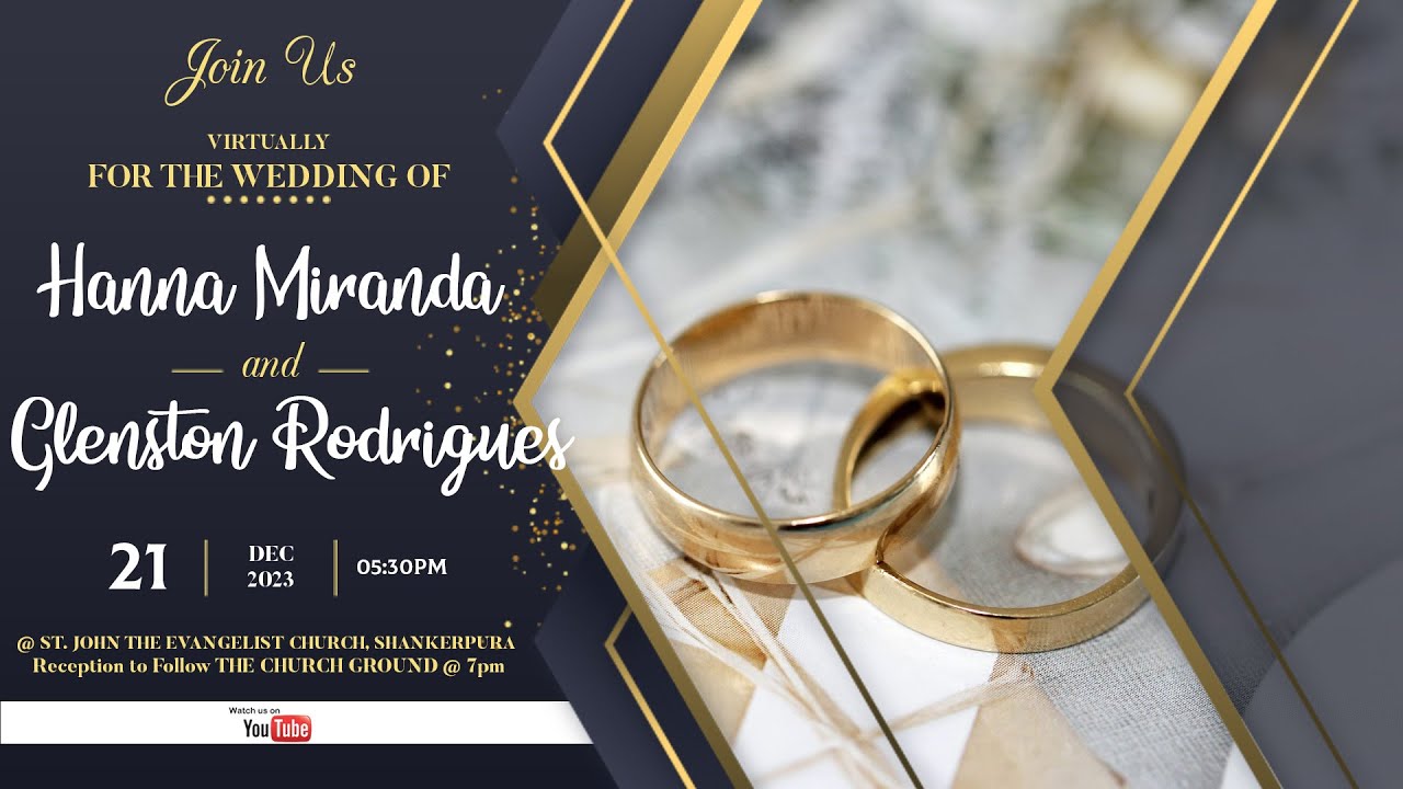 HANNA MIRANDA & GLENSTON RODRIGUES || WEDDING LIVE STREAMING || 21 DEC 2023