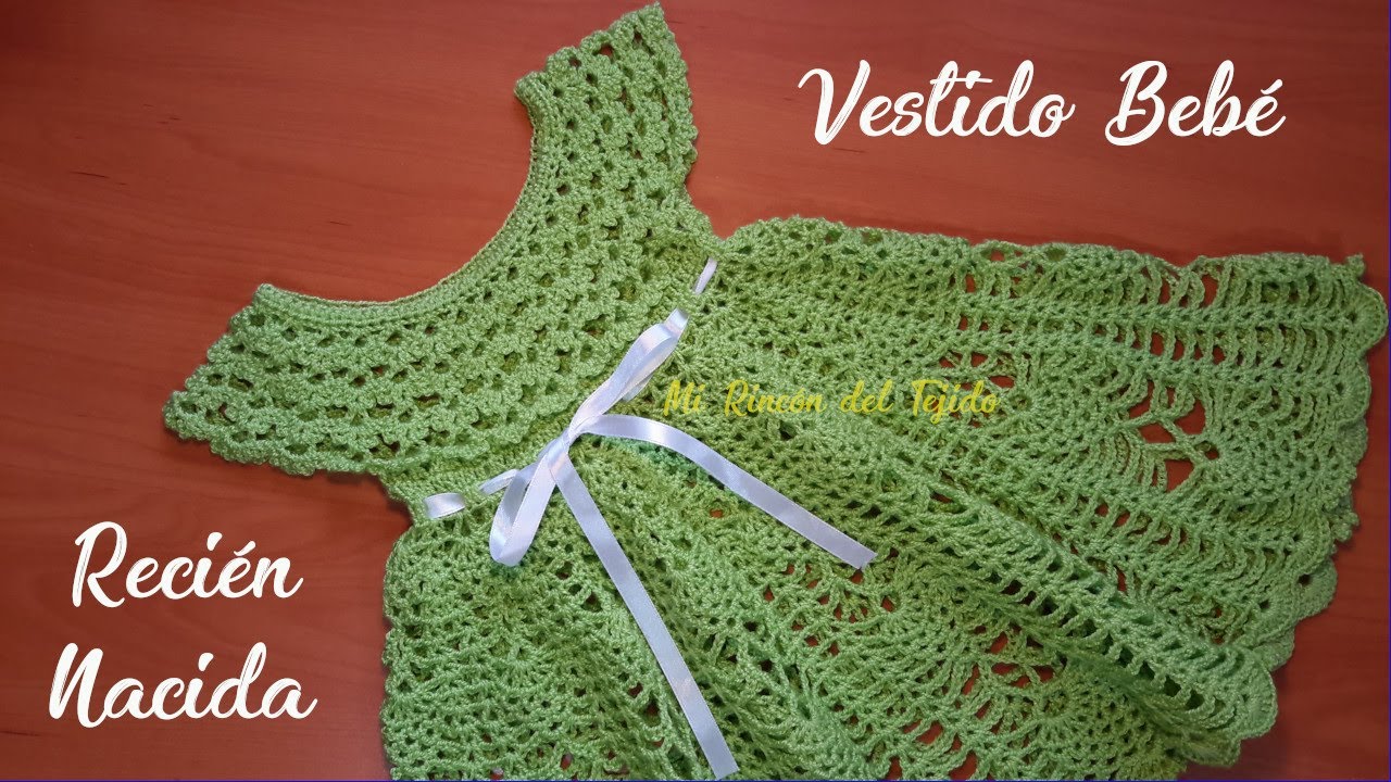 Vestido Bebe a Crochet Tutorial Paso a paso. Parte 1 de 2.