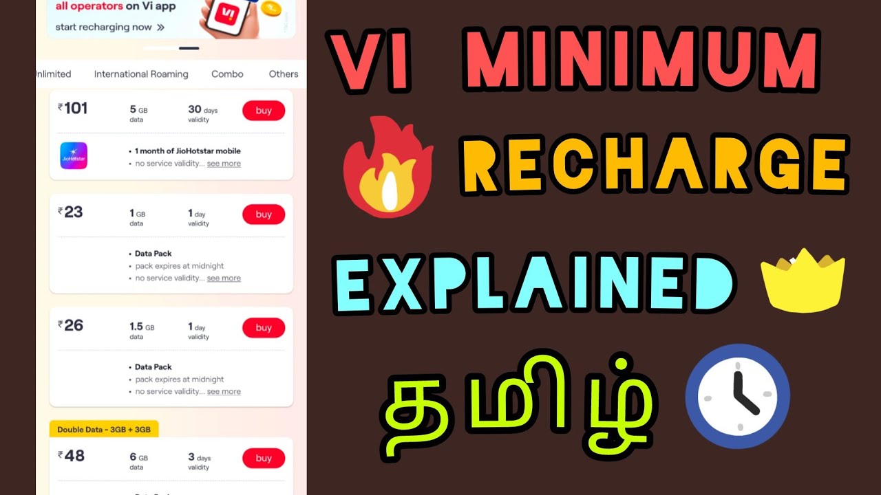 Vi Sim Minimum Recharge For Incoming and Outgoing Call Tamil / TTS Ttech Tamil Sathish 