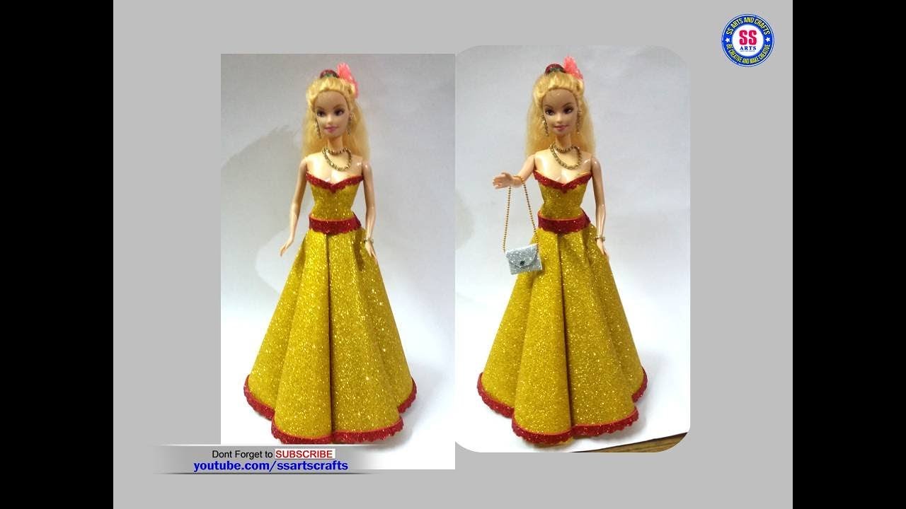 How to make Doll Dress from Foam || Doll Decoration using Glitter foam sheet ||ssartscrafts