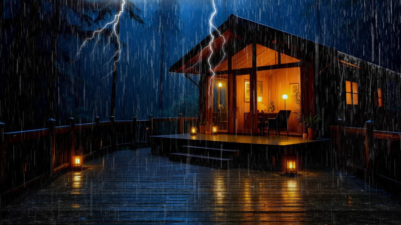 Heavy Rain & Thunder Sounds in a Silent Forest | Deep Sleep, Relaxing Nature Ambience - 78
