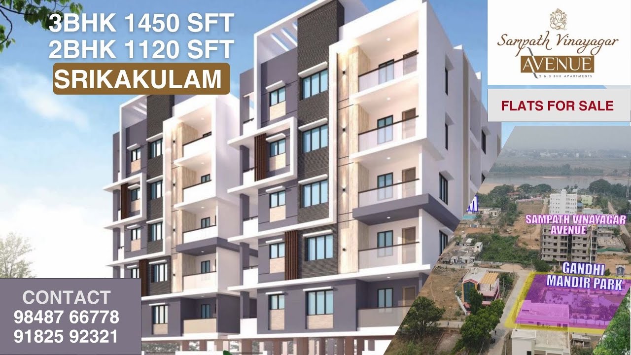 2&3BHK FLATS FOR SALE NEAR SRIKAKULAM ARTS COLLEGE ROAD PARKS HUB & SPORTS HUB