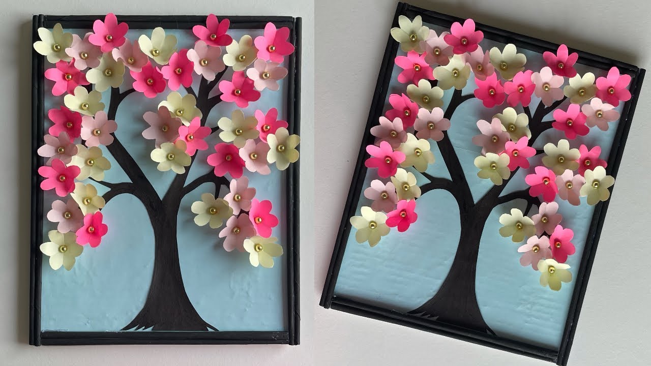 Paper Flower wall hanging craft ideas || DIY wall hanging || Room decor ||Home decor ||Paper crafts