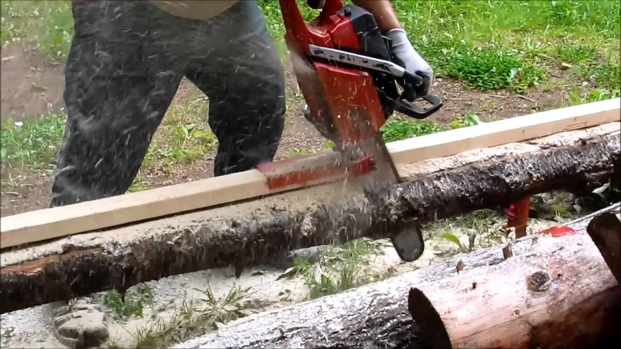 Beam Machine , quick install, First cut of rough lumber, How to make lumber