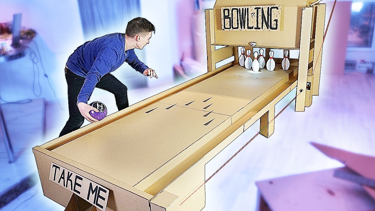 HOMEMADE BOWLING from CARDBOARD