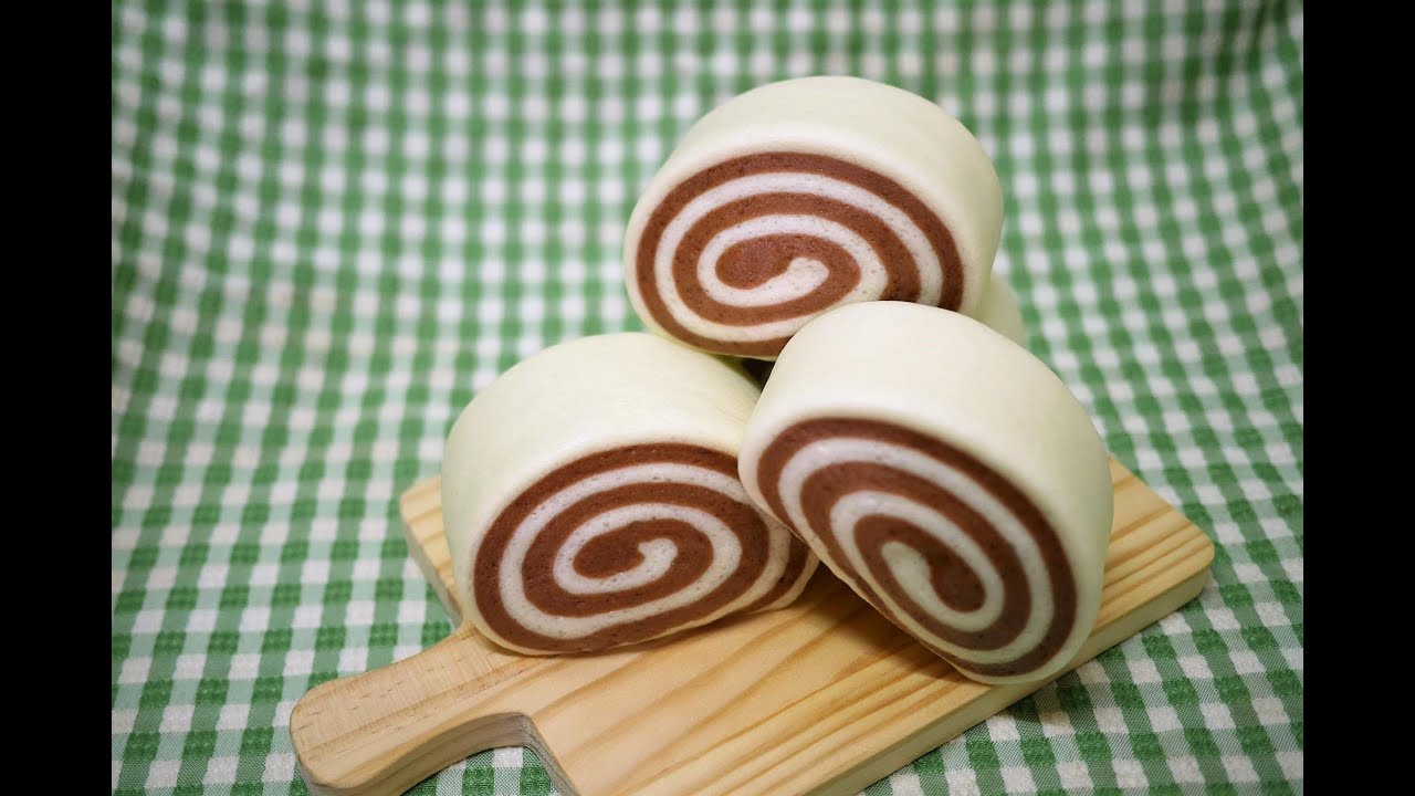 手揉 做 雙色 饅頭 two tone steamed bun 鮮奶巧克力口味 威歐 電動 壓麵機 電鍋 含 蒸煮 技巧 及 發酵 程度 判斷 pasta machine ferment skill