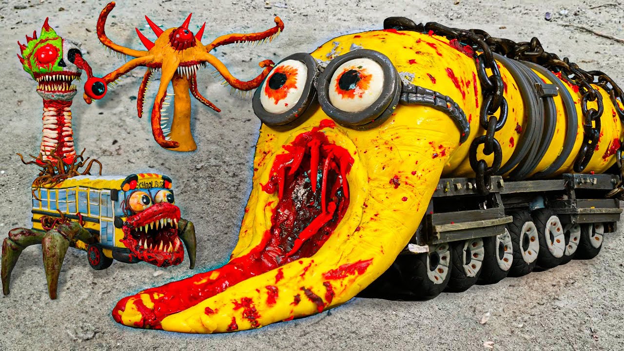 I Catch CYBERWORM vs Monster TRUCK BULLDOZER EATER vs MINION BUS EATER vs SPRUNKI