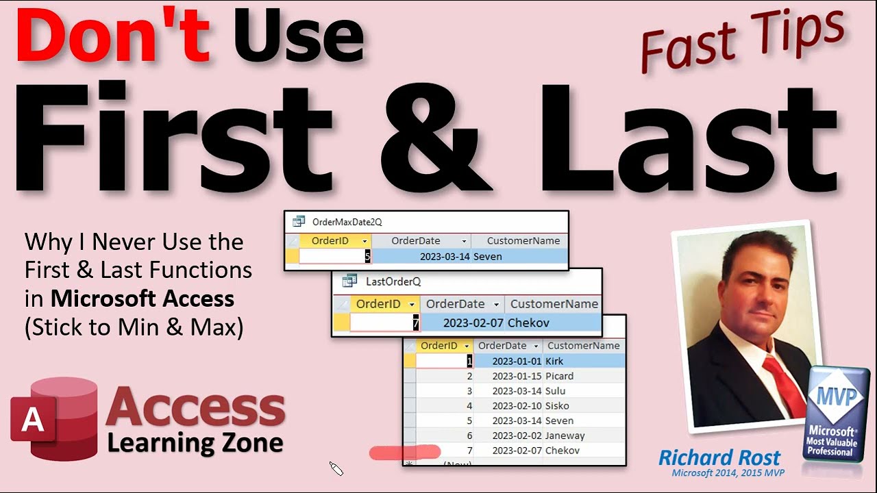 Why I Never Use the First & Last Functions in Microsoft Access (Stick to Min & Max)