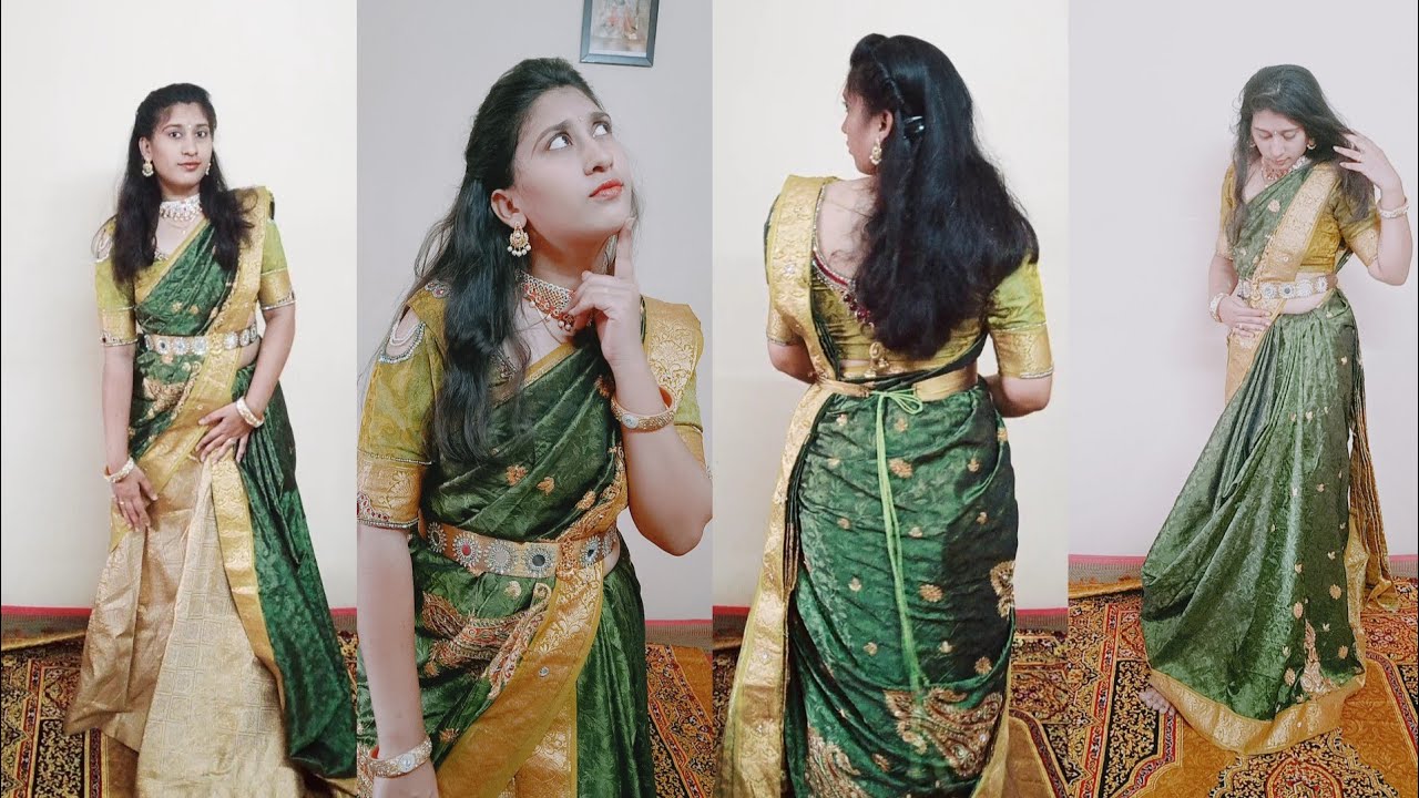 How to wear a cancan saree: Side pleats | Mouni's Lifestyle|