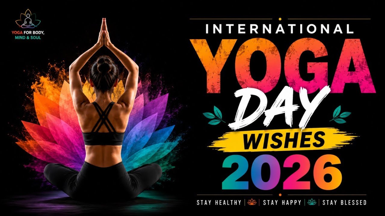 International yoga day wishes quotes English posters whatsApp status on yoga day 2026