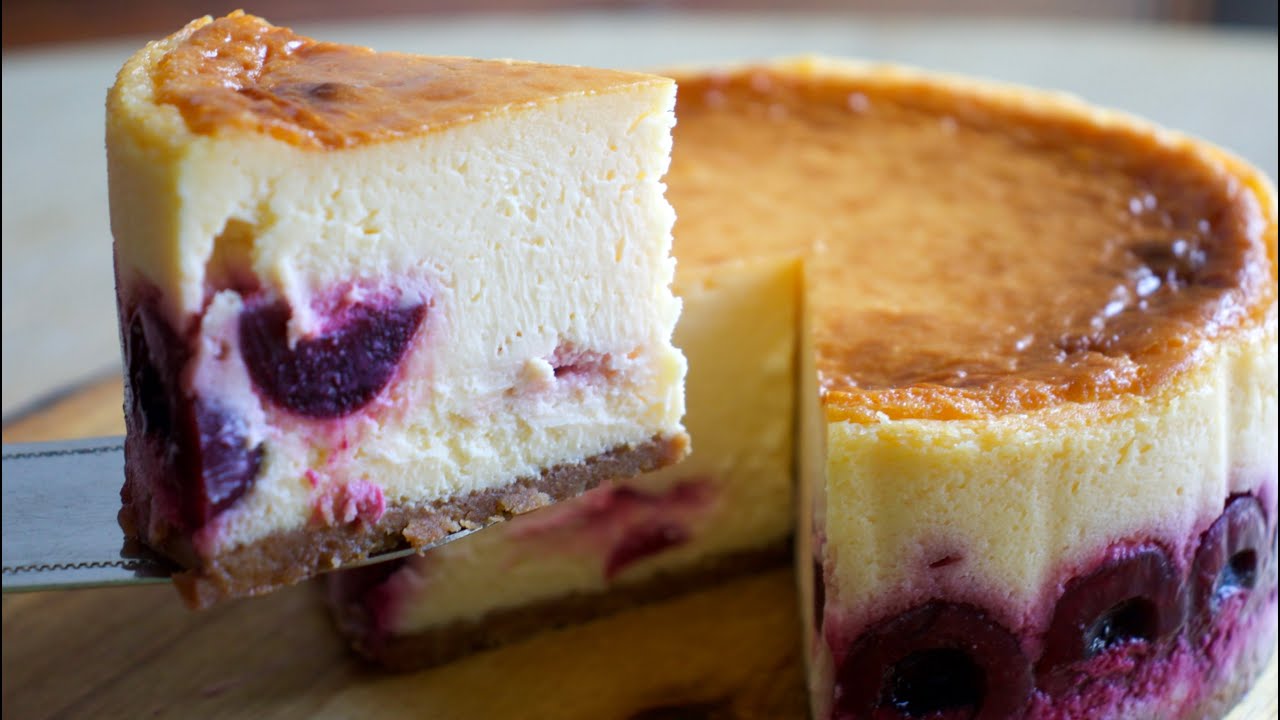 超濃厚！アメリカンチェリーチーズケーキの作り方✴︎How to make Cherry Cheesecake✴︎ベルギーより