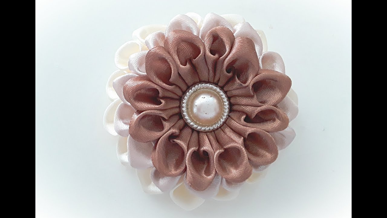 C&Oacute;MO HACER UNA FLOR DE SATEN /КАК СДЕЛАТЬ ЦВЕТОК ИЗ ЛЕНТ/DIY
