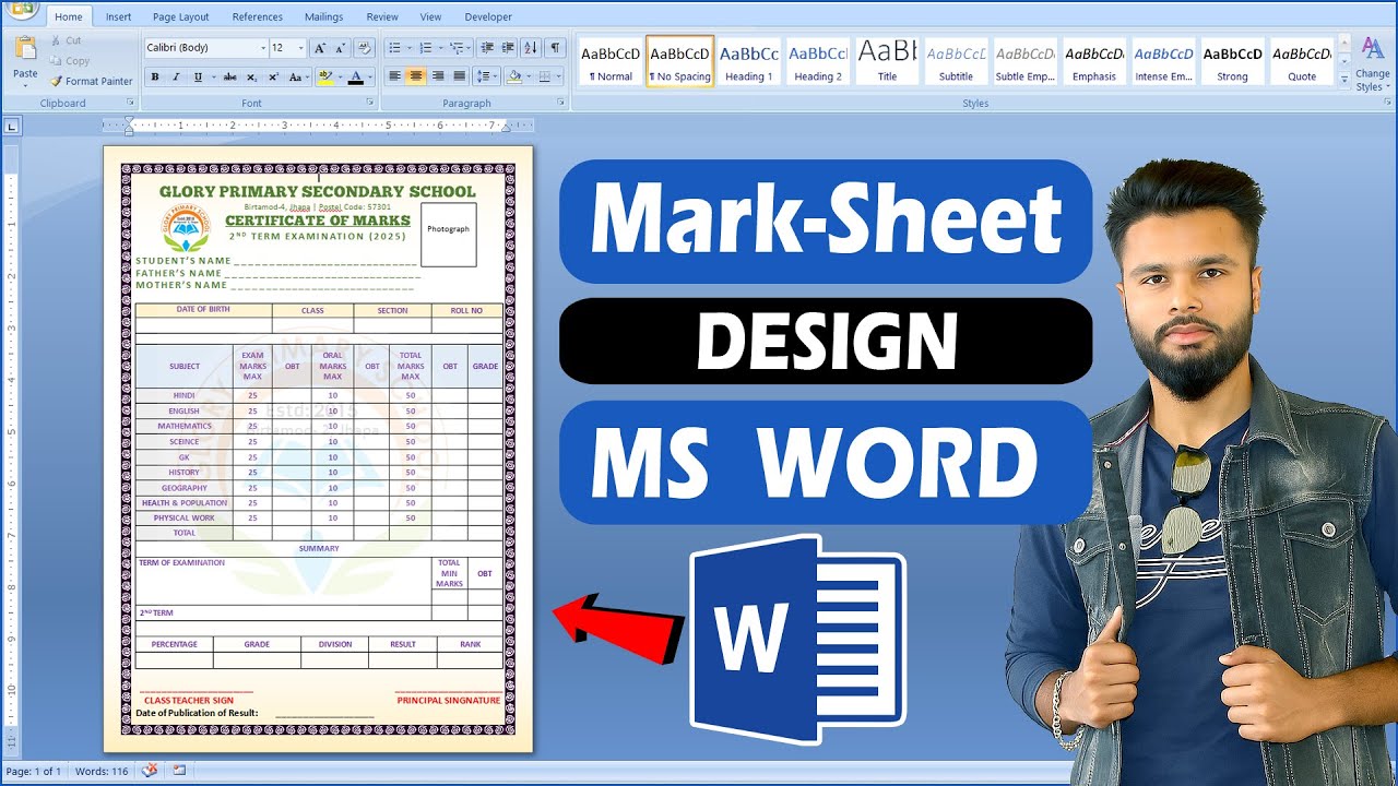 How to Make Marksheet in MS Word | Automatic Marksheet Design Tutorial in Hindi 2025
