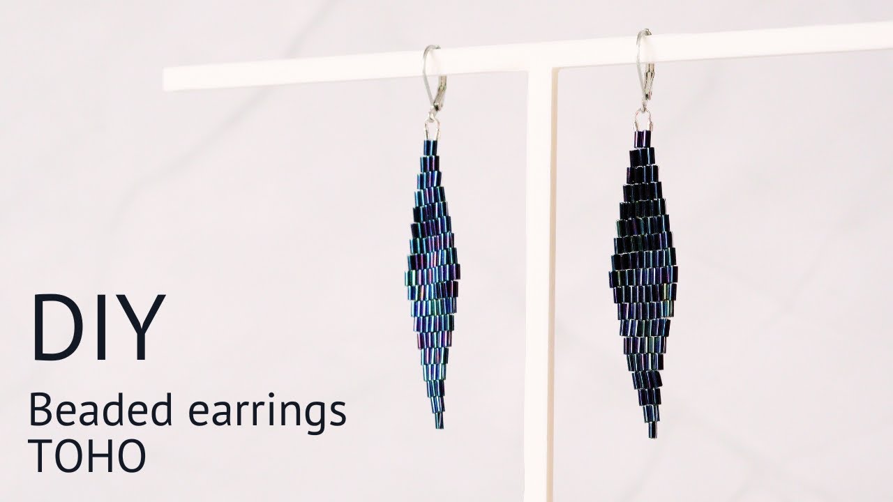DIY Beaded earrings TOHO | Toho/ bugle | Tutorial Beaded earrings | МК серьги ромбы из стекляруса