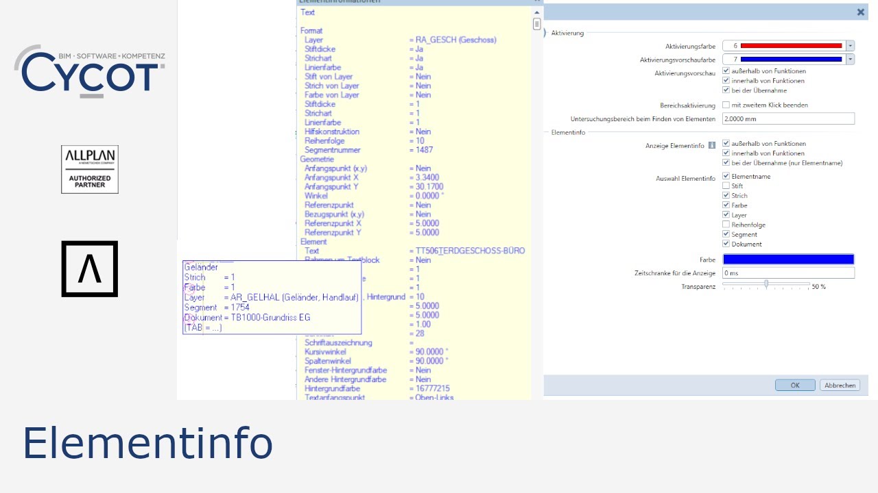 Elementinfo in Allplan