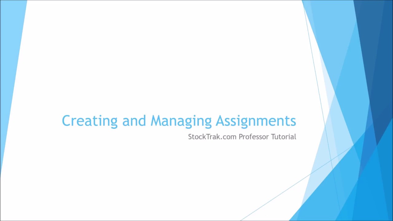StockTrak Assignments Tutorial