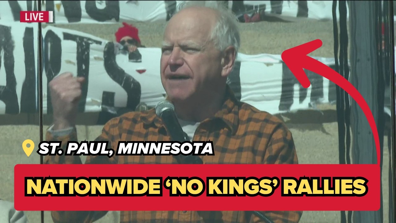 &laquo;Хочешь стать диктатором в Белом доме?&raquo;: губернатор Тим Уолз выступает на митинге против Кингса в...