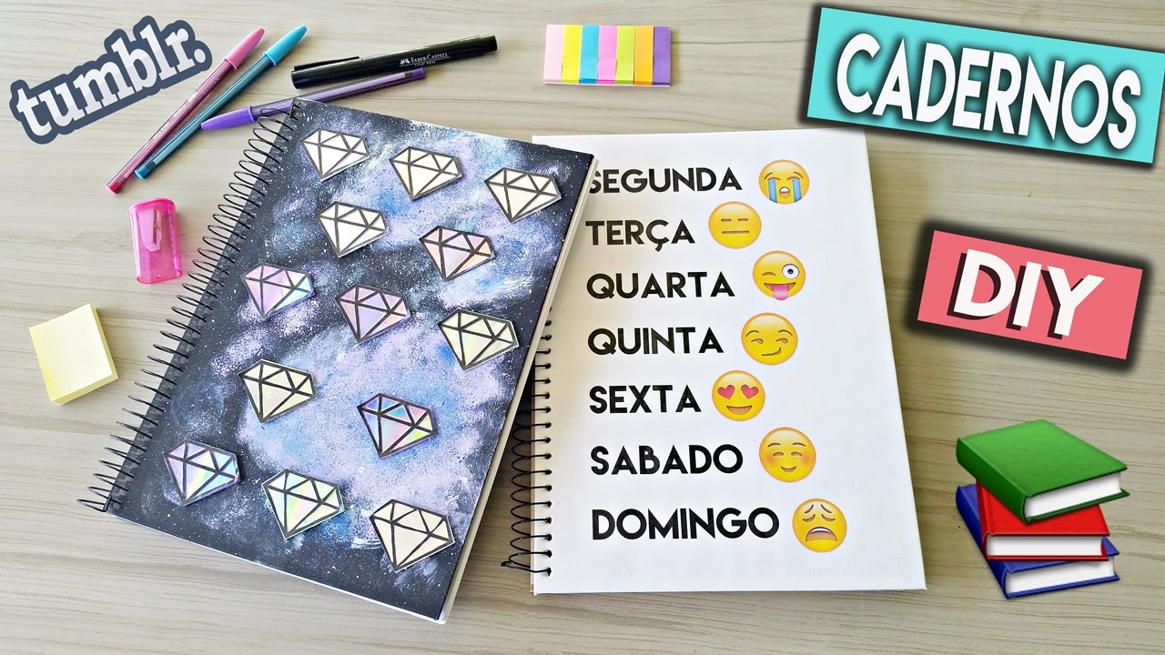 📚 DIY: CADERNOS ESTILO TUMBLR #VoltaÀsAulas