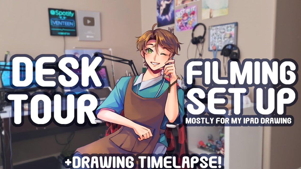 Desk Tour & Filming Set up! + Timelapse!