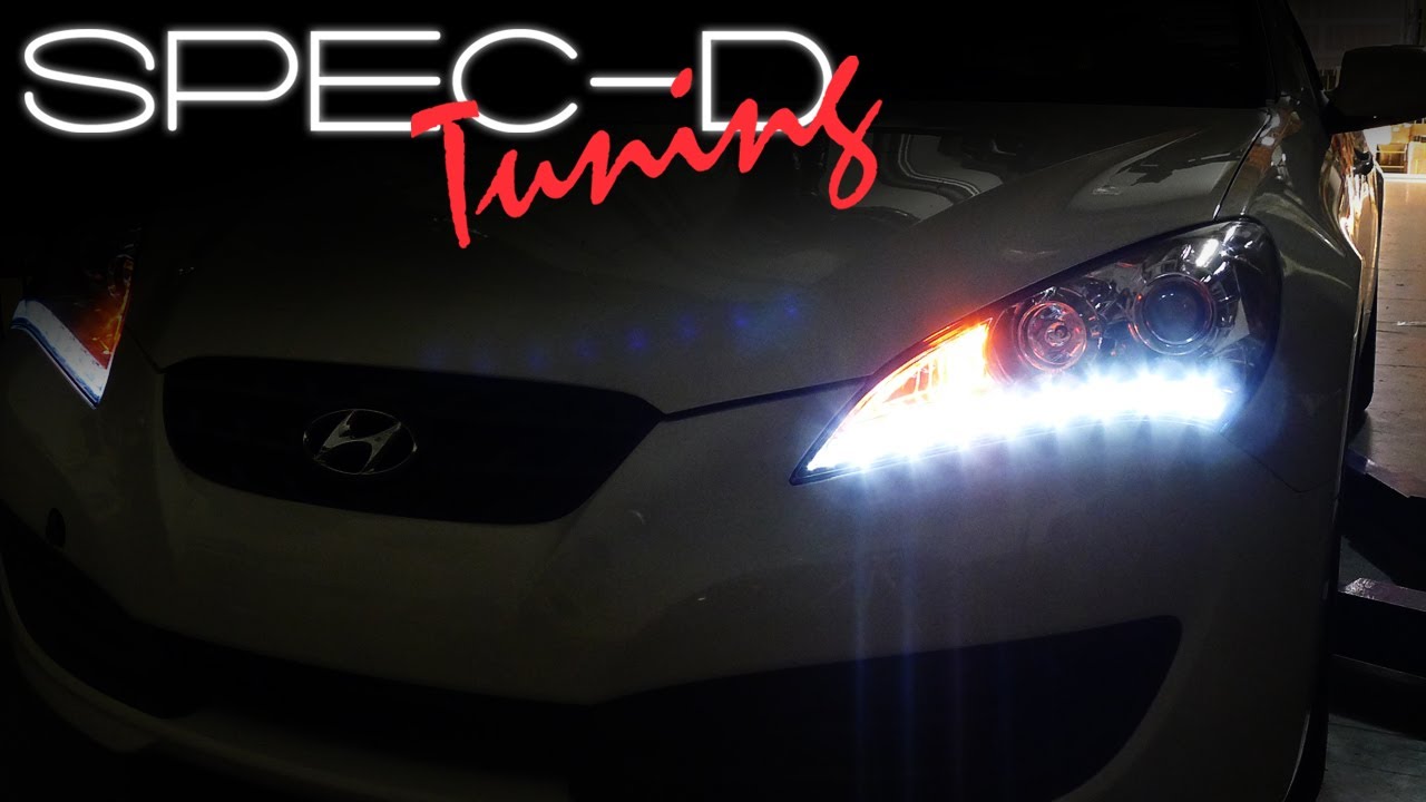 SPECDTUNING INSTALLATION VIDEO: 2008 - 12 HYUNDAI GENESIS 2 DOOR PROJECTOR HEADLIGHTS