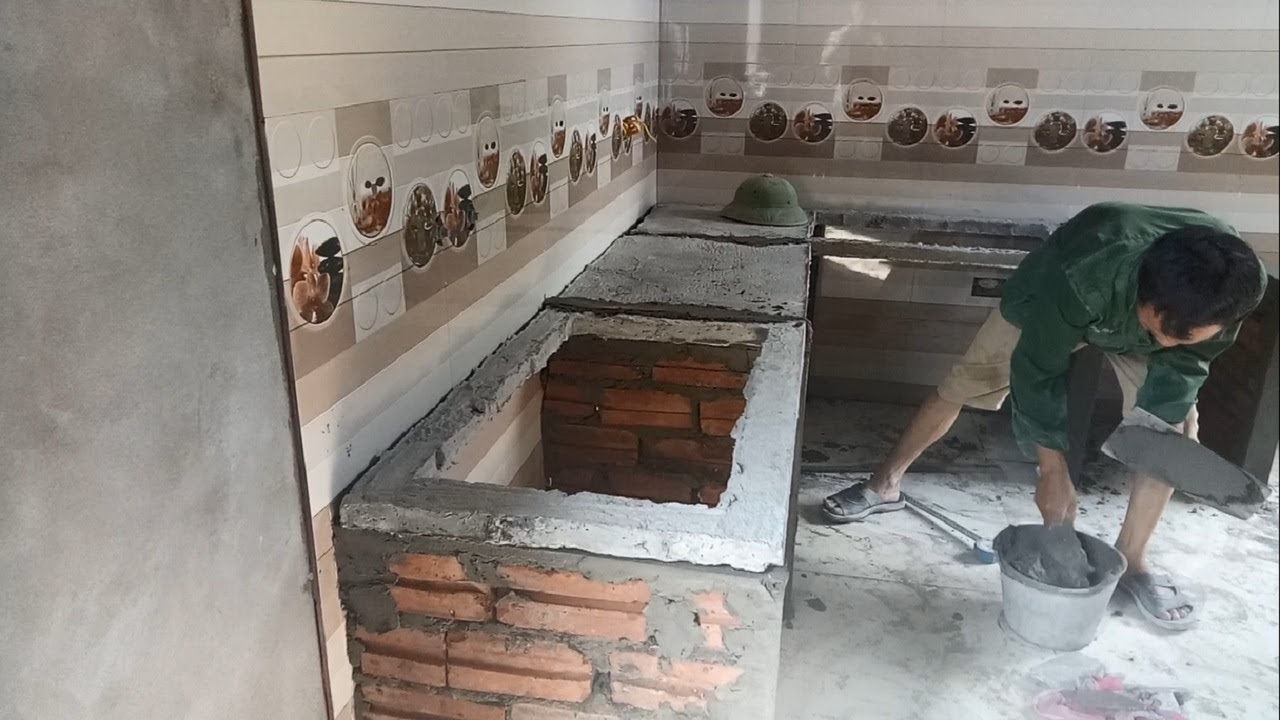 How To Build And Install Table Kitchen Made Of Brick And Cement - Latest Construction Technologys