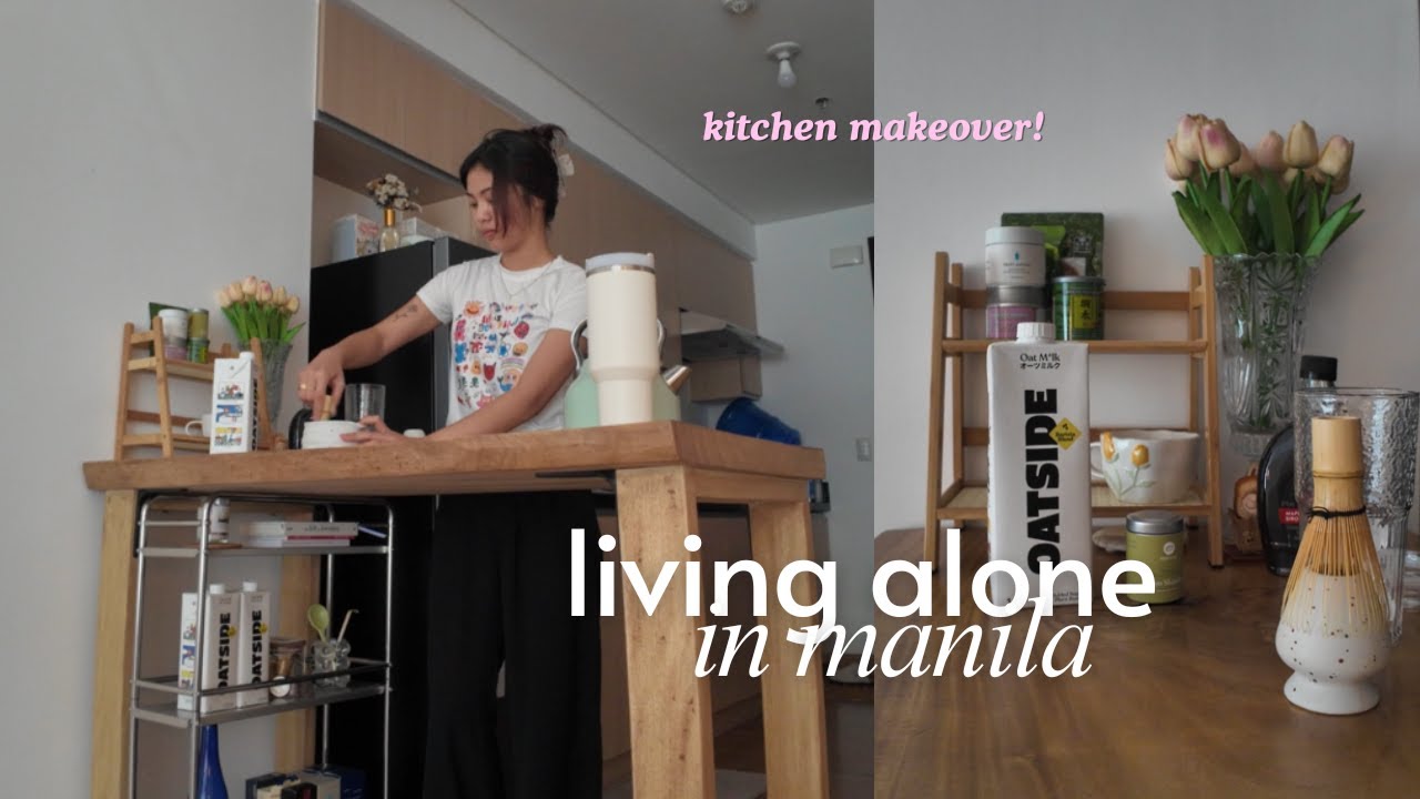 small condo kitchen makeover, renter friendly, nitori, & groceries 🍋🍃 | living alone in the ph