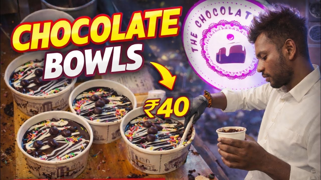 Pune’s Cheapest Chocolate Bowl? 😲 ₹40 Only at Porwal Road | Best desert to eat in Pune 