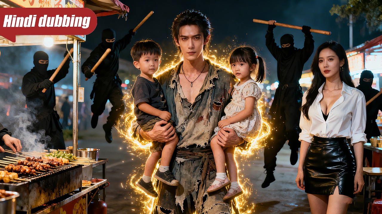 बारबेक्यू बेचने वाला युद्ध का देवता है, और दो बच्चे अपनी मां से उससे शादी करने की भीख मांग रहे हैं।