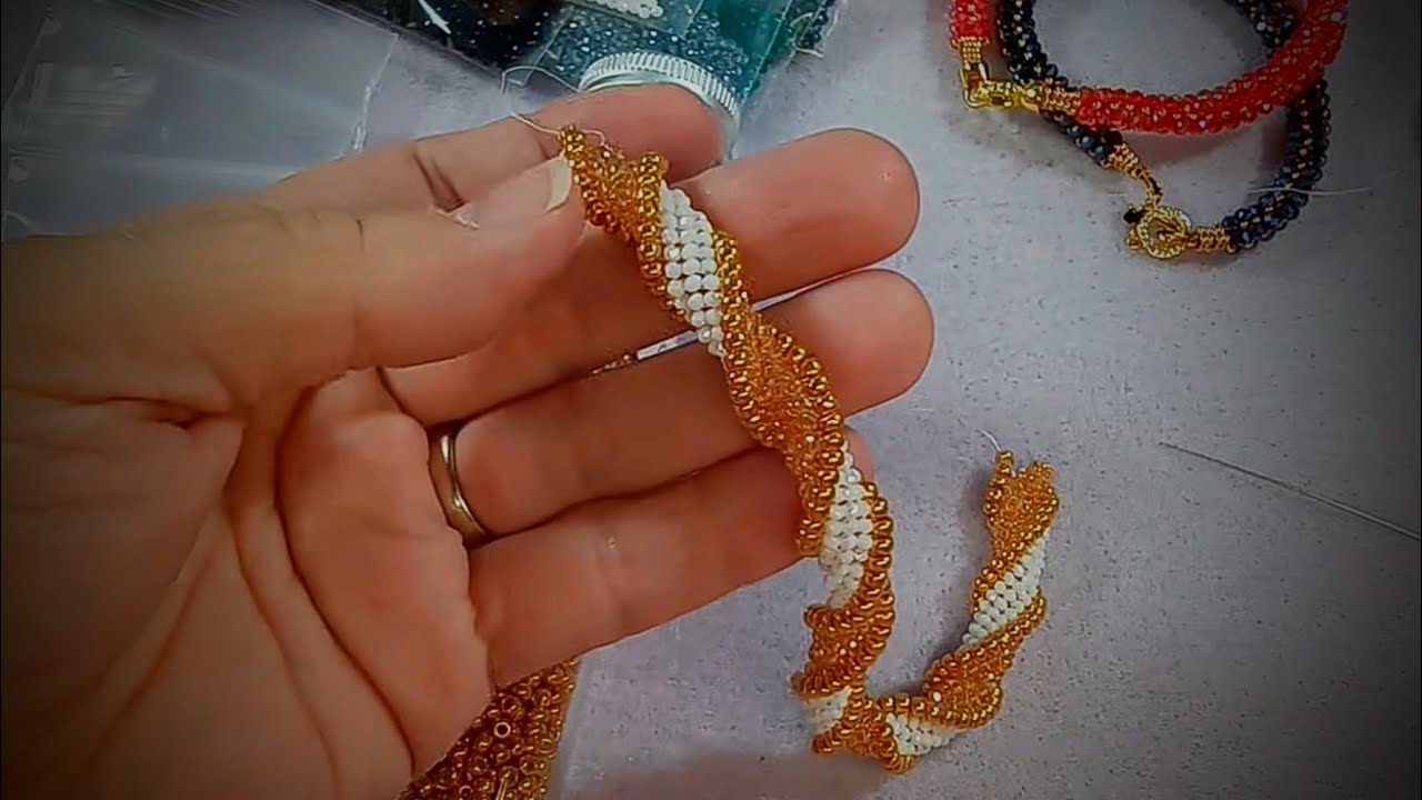 Herringbone Twist Bracelet Tutorial Using Crystals Beebeecraft Collaboration 💎🤝🐿️