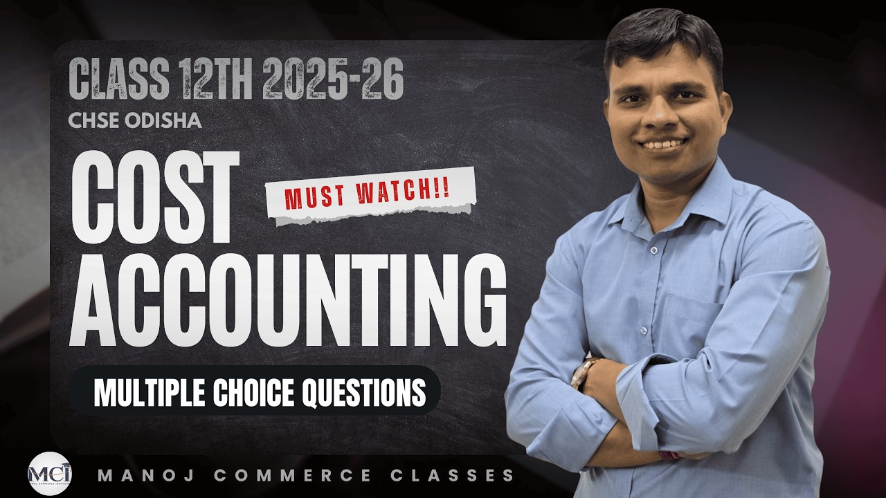 Cost Accounting | Multiple choice questions | Cost Accounting MCQ in Odia | +2 2nd Year Commerce |