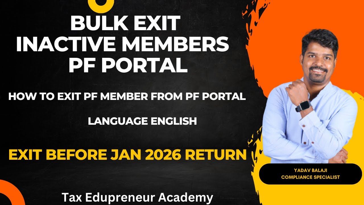 How to Bulk exit PF members from PF portal| Inactive members Exit | English #epfo