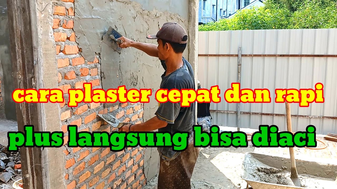 TUTORIAL TERLENGKAP CARA PLASTER BATA MERAH ,CEPAT DAN RAPIH @ucoksinagachannel4922