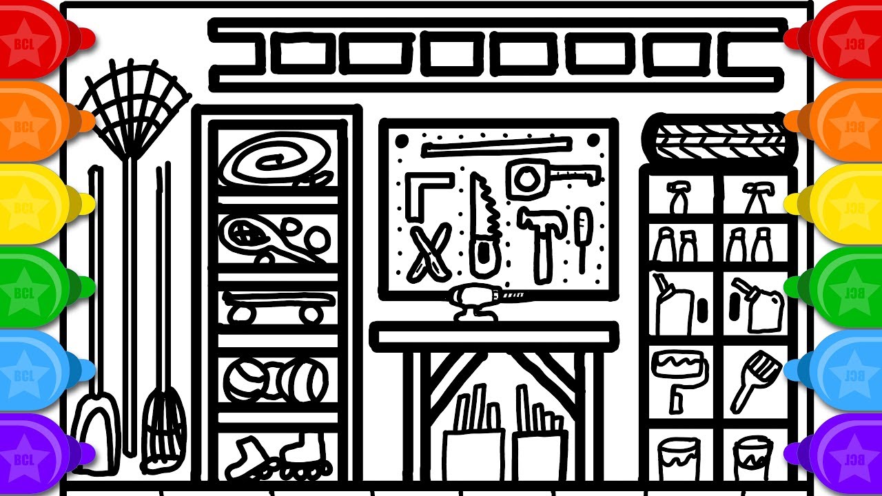 Colouring Busy Toy Garage | Learn how to Draw and Color for Kids