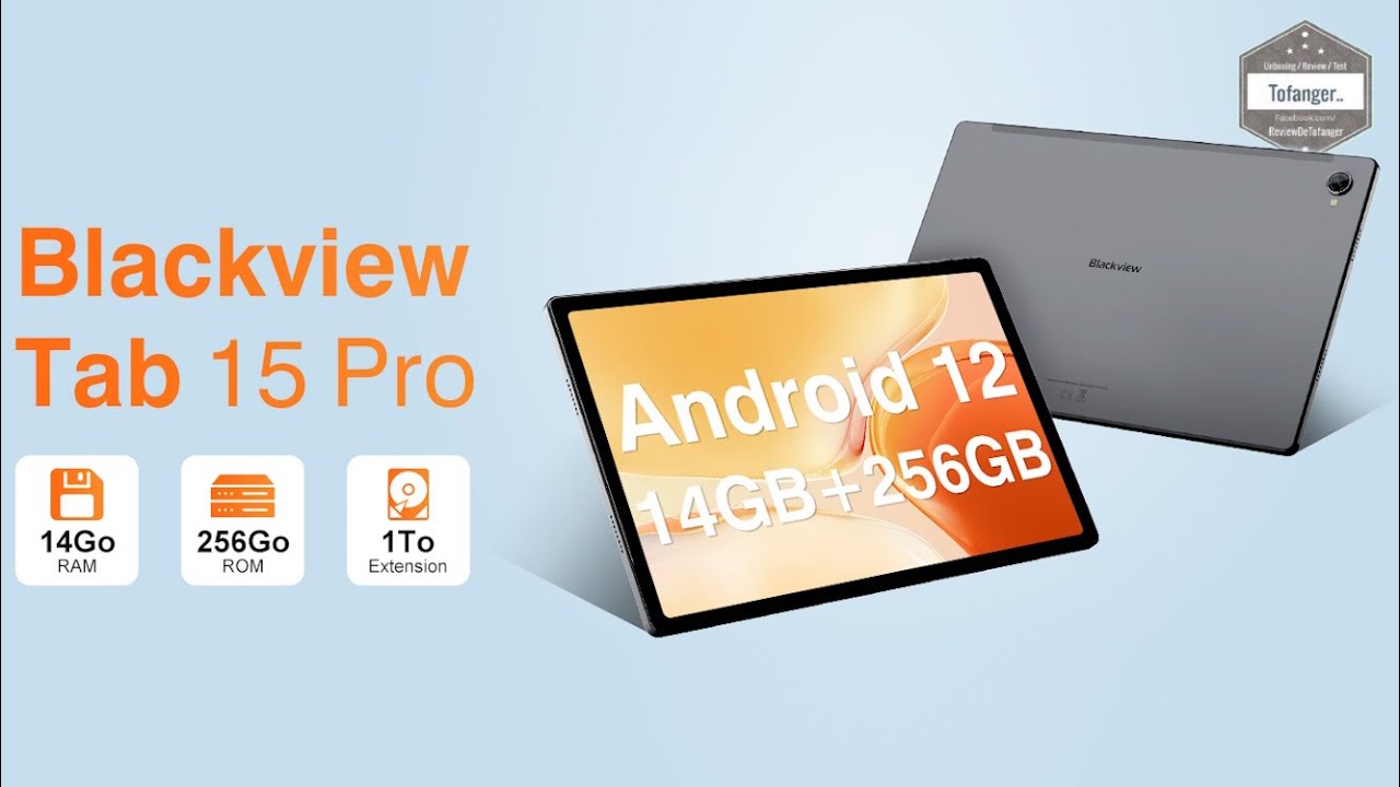 Tablet Blackview TAB 15 Pro Android 12 z ekranem dotykowym &mdash; 8 GB pamięci RAM i 256 GB pamięci ROM